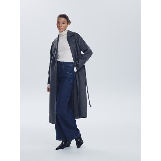 Reserved - Jeansy wide leg z wiązaniem - indigo jeans ze sklepu Reserved w kategorii Jeansy damskie - zdjęcie 186430778
