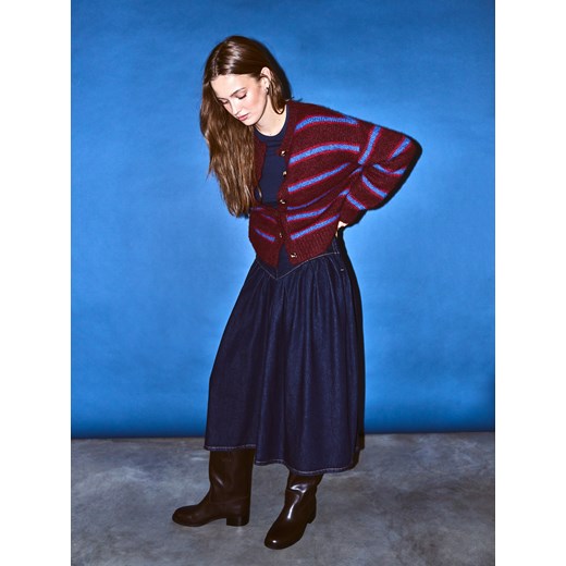 Reserved - Jeansowa spódnica midi - granatowy ze sklepu Reserved w kategorii Spódnice - zdjęcie 186430855