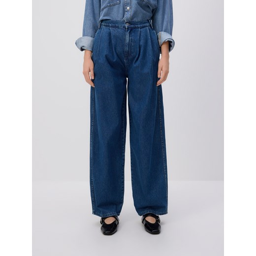 Reserved - Jeansy barrel leg - niebieski ze sklepu Reserved w kategorii Jeansy damskie - zdjęcie 186431049