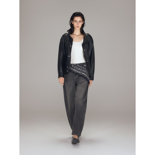 Reserved - Jeansy barrel leg - szary ze sklepu Reserved w kategorii Jeansy damskie - zdjęcie 186431059