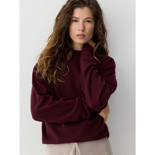 Reserved - Sweter z wełny merino - mahoniowy ze sklepu Reserved w kategorii Swetry damskie - zdjęcie 186431128