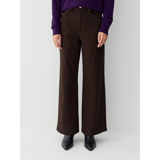 Reserved - Jeansy wide leg - ciemnobrązowy ze sklepu Reserved w kategorii Jeansy damskie - zdjęcie 186431246
