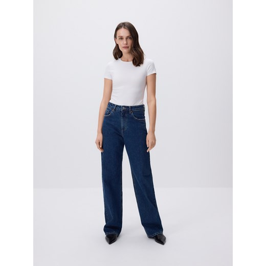 Reserved - Jeansy wide leg - granatowy ze sklepu Reserved w kategorii Jeansy damskie - zdjęcie 186431489