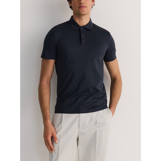 Reserved - Koszulka polo regular fit - ciemnoszary ze sklepu Reserved w kategorii T-shirty męskie - zdjęcie 186431899