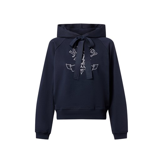 Joop Jeans Damski sweter z kapturem - Tinna Kobiety Bawełna granatowy jednolity ze sklepu vangraaf w kategorii Bluzy damskie - zdjęcie 186432448