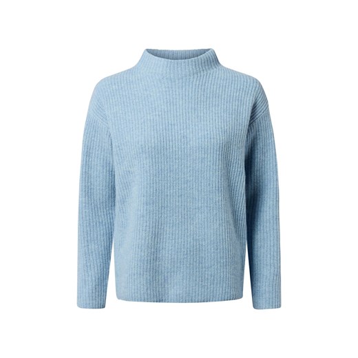 Marie Lund Sweter damski z dzianiny merino Kobiety Wełna merino jasnoniebieski marmurkowy ze sklepu vangraaf w kategorii Swetry damskie - zdjęcie 186432459