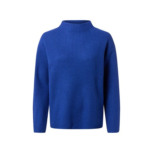 Marie Lund Sweter damski z dzianiny merino Kobiety Wełna merino indygo jednolity ze sklepu vangraaf w kategorii Swetry damskie - zdjęcie 186432465