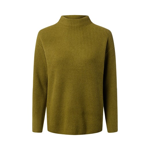 Marie Lund Sweter damski z dzianiny merino Kobiety Wełna merino oliwkowy jednolity ze sklepu vangraaf w kategorii Swetry damskie - zdjęcie 186432468