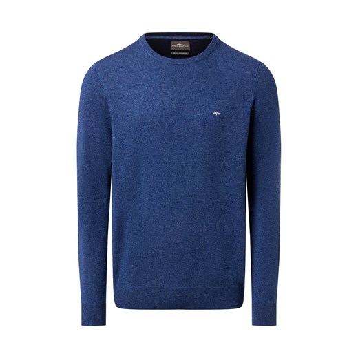 Fynch-Hatton Męski wełniany sweter z zawartością kaszmiru Mężczyźni Wełna indygo marmurkowy ze sklepu vangraaf w kategorii Swetry męskie - zdjęcie 186432476