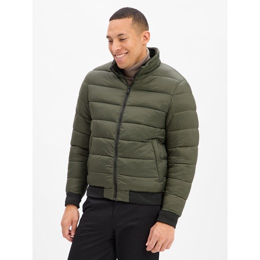 S4 Jackets Męska kurtka pikowana - Vincent Mężczyźni oliwkowy jednolity ze sklepu vangraaf w kategorii Kurtki męskie - zdjęcie 186432508