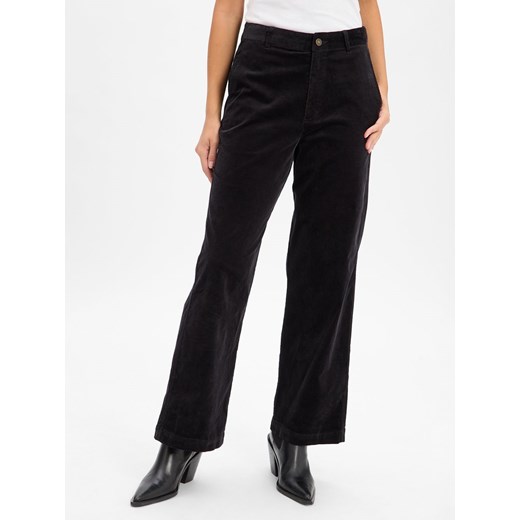 Franco Callegari Damskie spodnie sztruksowe Kobiety Bawełna czarny jednolity ze sklepu vangraaf w kategorii Spodnie damskie - zdjęcie 186432509