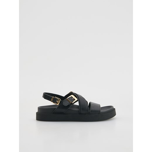 Reserved - Skórzane sandały z klamrami - czarny Reserved 39 Reserved wyprzedaż