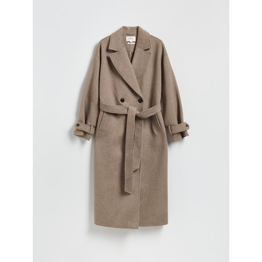 Reserved - Płaszcz z wełną - beżowy Reserved XS Reserved