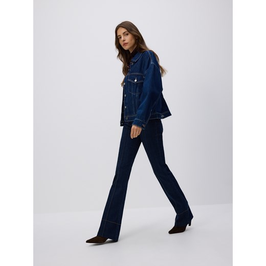 Reserved - Jeansy flare z przeszyciem - granatowy ze sklepu Reserved w kategorii Jeansy damskie - zdjęcie 186435266