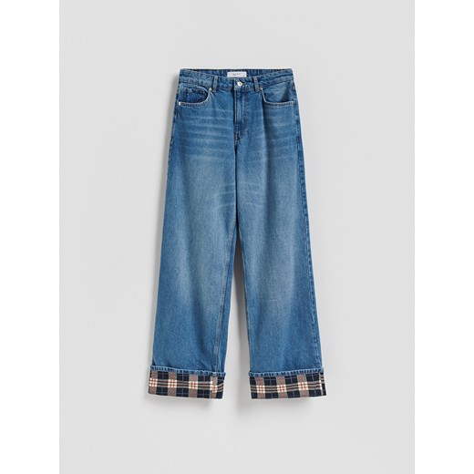 Reserved - Jeansy wide leg - niebieski ze sklepu Reserved w kategorii Jeansy damskie - zdjęcie 186435349