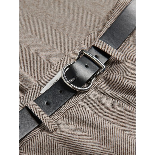 Reserved - Spodnie z paskiem - brązowy Reserved XL Reserved