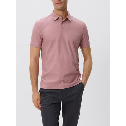 Reserved - Polo z merceryzowanej bawełny - jasnofioletowy ze sklepu Reserved w kategorii T-shirty męskie - zdjęcie 186436585