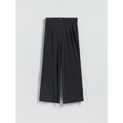 Reserved - Spodnie wide leg z modalem - granatowy ze sklepu Reserved w kategorii Spodnie damskie - zdjęcie 186436599