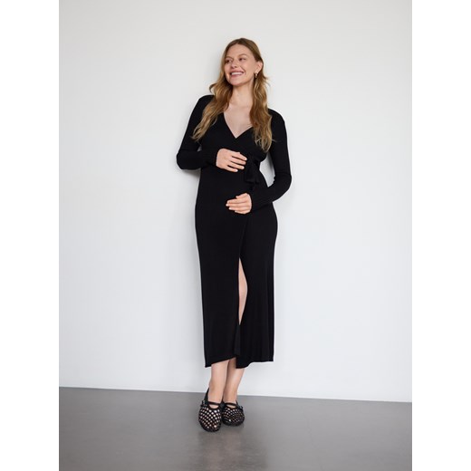 Reserved - Sukienka z wiskozy - czarny ze sklepu Reserved w kategorii Sukienki - zdjęcie 186436617
