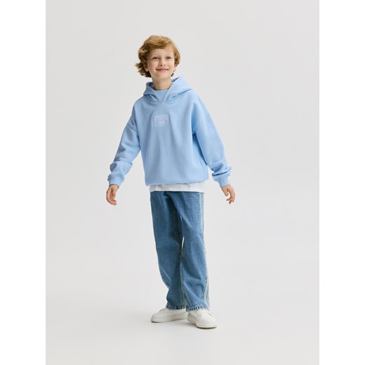Reserved - Bawełniana bluza z naszywką - jasnoniebieski Reserved 128 (7-8 lat) Reserved