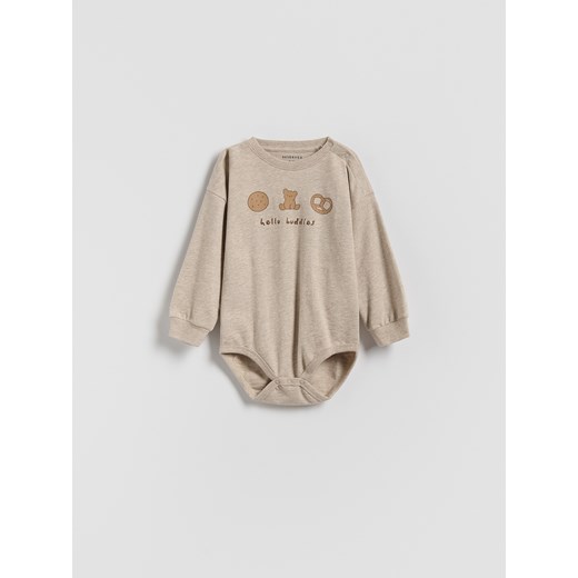 Reserved - Bawełniane body - beżowy ze sklepu Reserved w kategorii Body niemowlęce - zdjęcie 186436758