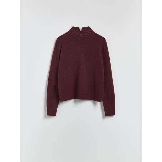 Reserved - Wełniany sweter z dodatkiem kaszmiru - mahoniowy Reserved XS Reserved