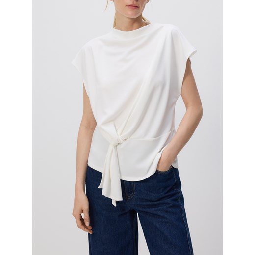 Reserved - Gładka bluzka z modalem - złamana biel Reserved S wyprzedaż Reserved