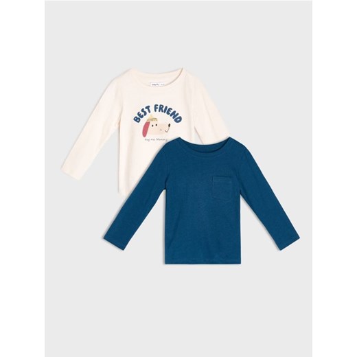 Sinsay - Koszulki z długimi rękawami 2 pack - kremowy - id: 109FX-01X - marki Sinsay - 186437898 Sinsay - Koszulki z długimi rękawami 2 pack - kremowy ze sklepu Sinsay w kategorii Kaftaniki i bluzki - zdjęcie 186437898