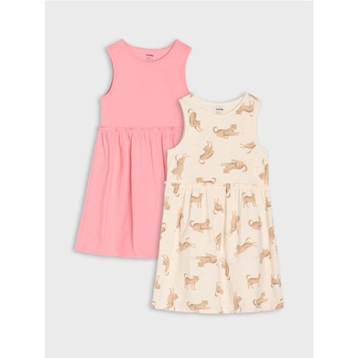 Sinsay - Sukienki marszczone delikatnie w talii 2 pack - wielobarwny ze sklepu Sinsay w kategorii Sukienki dziewczęce - zdjęcie 186437908