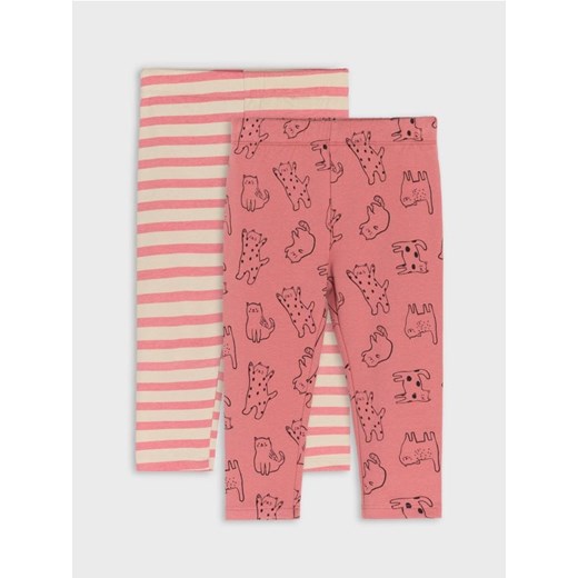 Sinsay - Legginsy 2 pack - różowy ze sklepu Sinsay w kategorii Spodnie i półśpiochy - zdjęcie 186437956