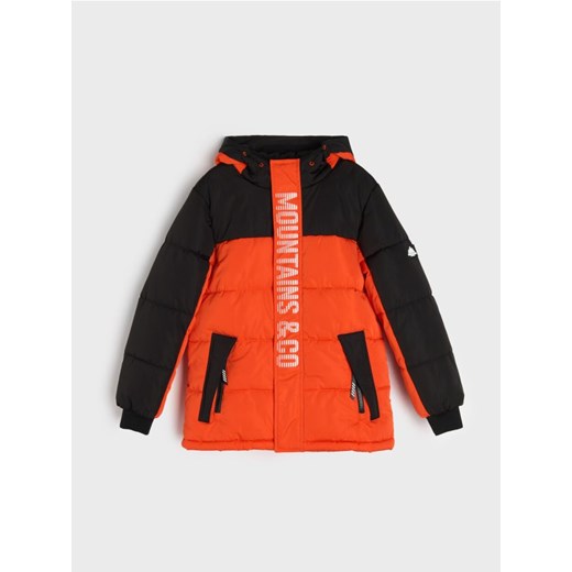 Sinsay - Kurtka ocieplana z kapturem - pomarańczowy ze sklepu Sinsay w kategorii Kurtki chłopięce - zdjęcie 186437957