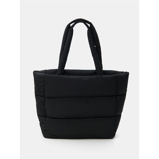 Sinsay - Pikowana torebka shopper - czarny - id: 576EK-99X - marki Sinsay - 186437976 Sinsay - Pikowana torebka shopper - czarny ze sklepu Sinsay w kategorii Torby Shopper bag - zdjęcie 186437976