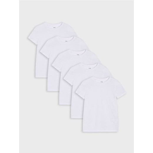 Sinsay - Koszulki 5 pack - biały ze sklepu Sinsay w kategorii T-shirty chłopięce - zdjęcie 186438016
