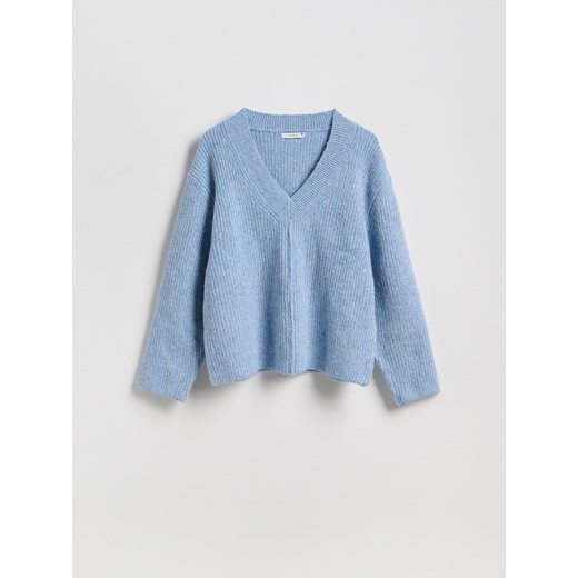 Reserved - Sweter oversize - niebieski ze sklepu Reserved w kategorii Swetry damskie - zdjęcie 186439336