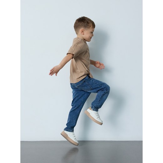 Reserved - Jegginsy z bawełną - niebieski Reserved 104 (3-4 lata) okazja Reserved