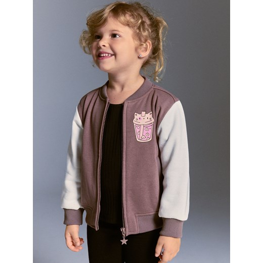 Reserved - Bluza bomber z nadrukiem - brązowy - id: 330FA-84X - marki Reserved - 186439368 Reserved - Bluza bomber z nadrukiem - brązowy ze sklepu Reserved w kategorii Bluzy dziewczęce - zdjęcie 186439368