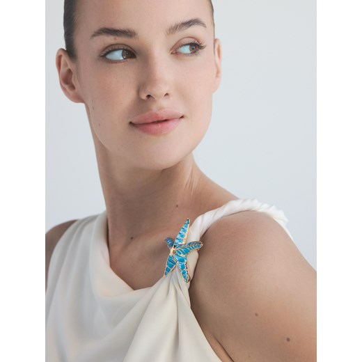 Reserved - Bluzka z ozdobną aplikacją - złamana biel ze sklepu Reserved w kategorii Bluzki damskie - zdjęcie 186439426