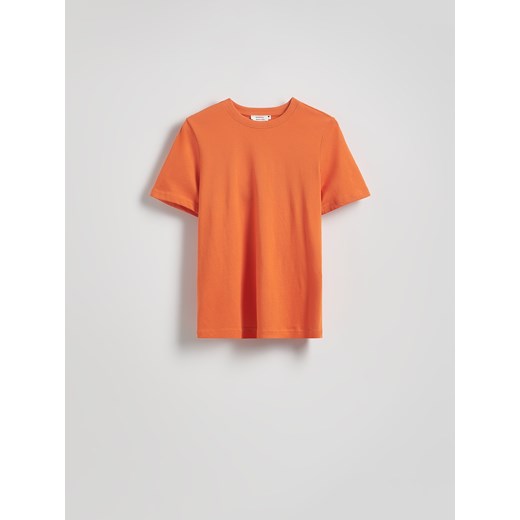 Reserved - T-shirt z merceryzowanej bawełny - pomarańczowy ze sklepu Reserved w kategorii Bluzki damskie - zdjęcie 186439646