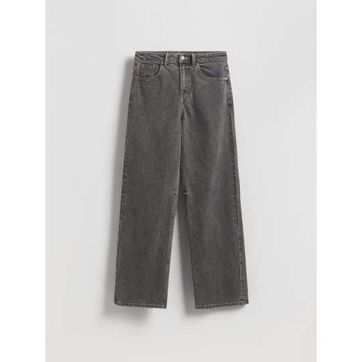 Reserved - Jeansy wide leg - szary ze sklepu Reserved w kategorii Jeansy damskie - zdjęcie 186440085