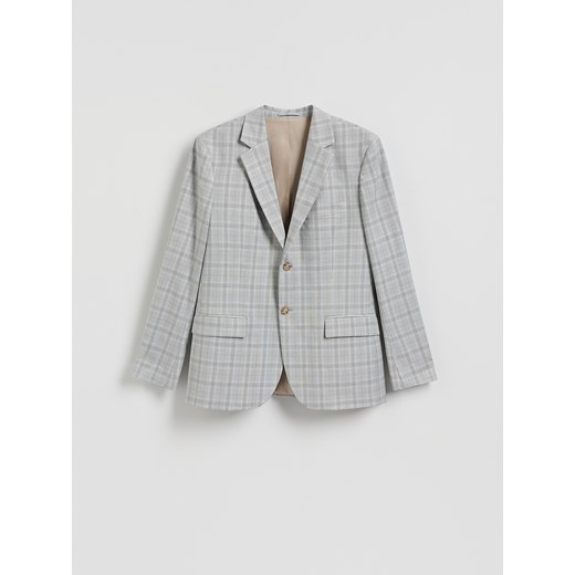 Reserved - Marynarka slim fit z wiskozą - jasnoszary ze sklepu Reserved w kategorii Marynarki męskie - zdjęcie 186440217