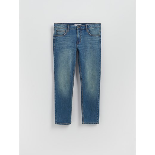 Reserved - Jeansy slim z efektem sprania - indigo jeans ze sklepu Reserved w kategorii Jeansy męskie - zdjęcie 186440347