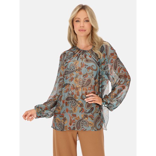 Bluzka jedwabno-wiskozowa z szarfą i wzorem paisley L’AF Prima ze sklepu Eye For Fashion w kategorii Bluzki damskie - zdjęcie 186442766