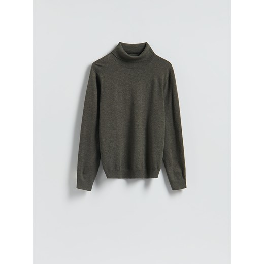 Reserved - Golf z wełny merino - ciemnozielony ze sklepu Reserved w kategorii Swetry damskie - zdjęcie 186443258