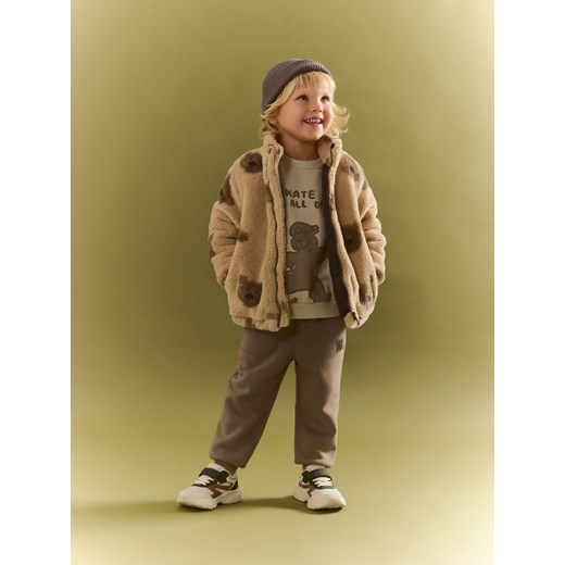 Reserved - Kurtka typu sherpa - brązowy ze sklepu Reserved w kategorii Kurtki chłopięce - zdjęcie 186443768