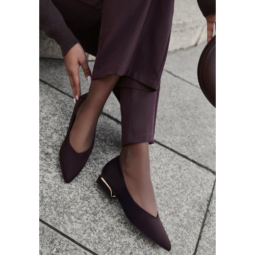 Brązowe Czółenka Balerinki Vices ze Szpiczastym Noskiem i Skórzaną Wkładką Falavesa ze sklepu born2be.pl w kategorii Czółenka - zdjęcie 186444117