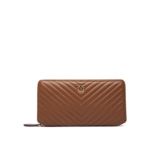 Portfel PINKO Ryder Zip Around AI 25-26 PCPL 100250 A0GK Brązowy ze sklepu eobuwie.pl w kategorii Portfele damskie - zdjęcie 186444518