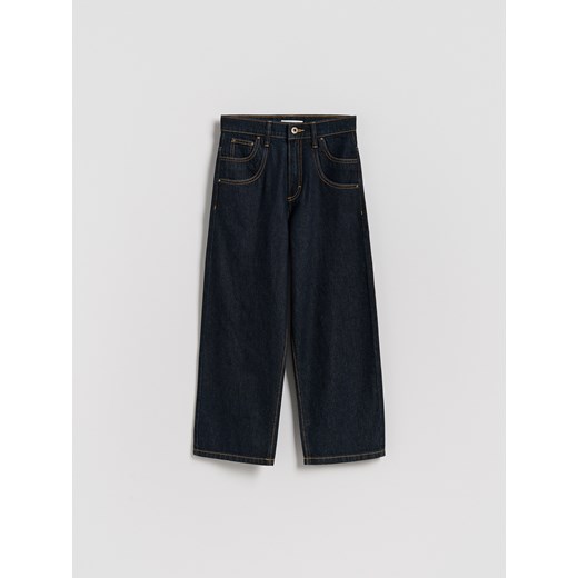Reserved - Jeansy baggy - granatowy ze sklepu Reserved w kategorii Spodnie chłopięce - zdjęcie 186444806