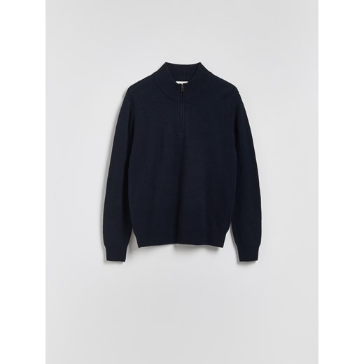 Reserved - Sweter z wełną - granatowy ze sklepu Reserved w kategorii Swetry męskie - zdjęcie 186444968
