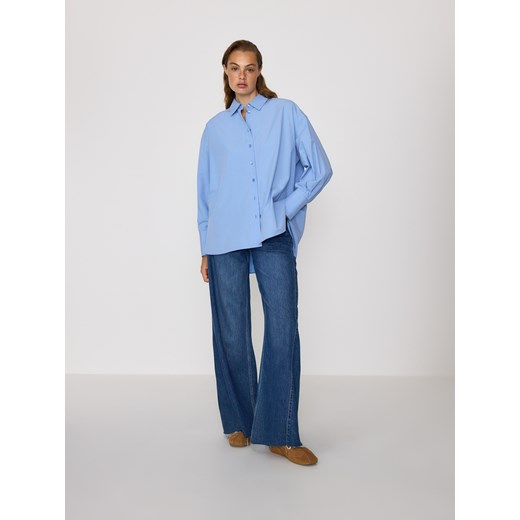 Reserved - Koszula z bawełny - niebieski ze sklepu Reserved w kategorii Koszule damskie - zdjęcie 186445357