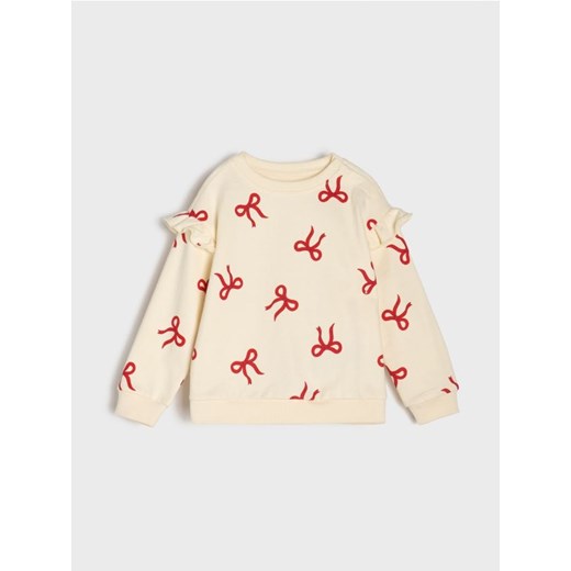 Sinsay - Bawełniana bluza crewneck - kremowy - id: 168FT-01X - marki Sinsay - 186447179 Sinsay - Bawełniana bluza crewneck - kremowy ze sklepu Sinsay w kategorii Bluzy i swetry - zdjęcie 186447179